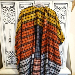 Boutique Plaid flannel kimono one size